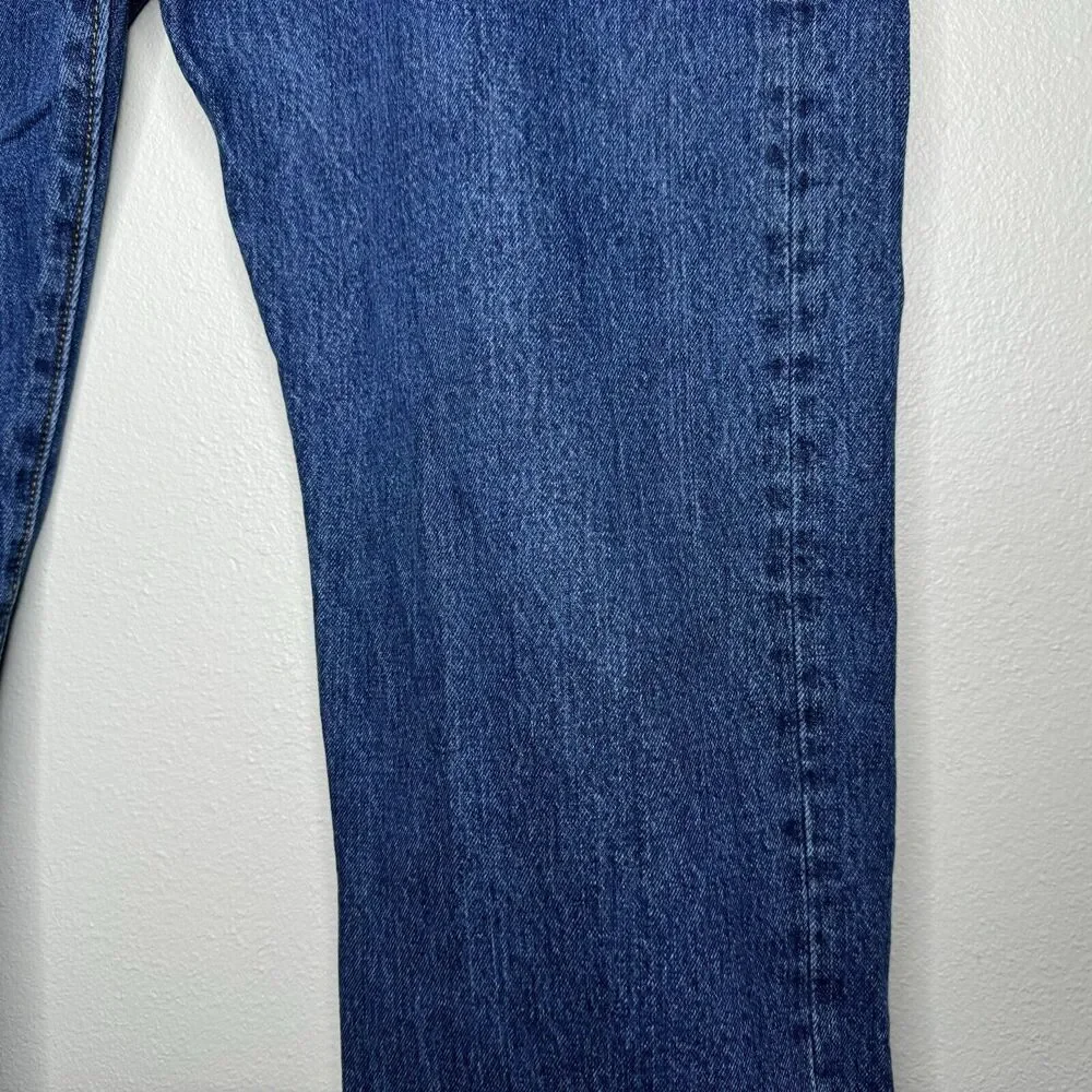 Levi's Levi Strauss Mens 501 Jeans‎ Size 42x32 Button Fly Dark Wash Red Tab
